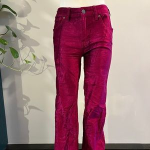 Free people crop flare velvet pants